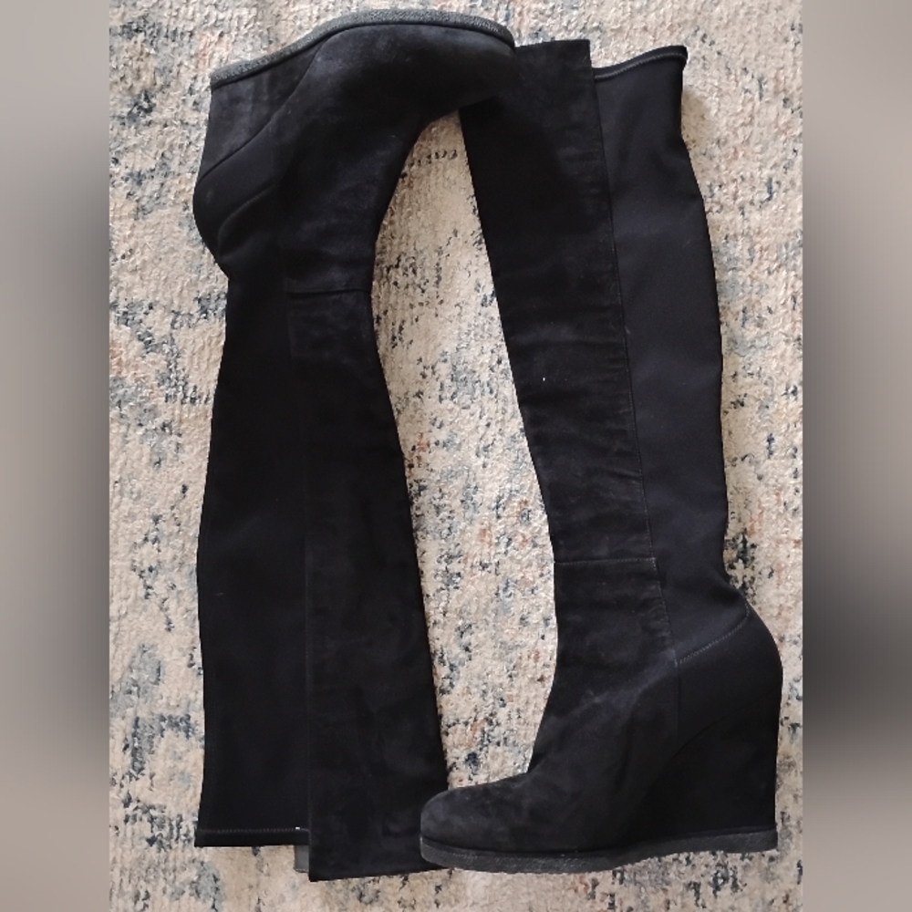 Stuart Weitzman Black Luxe Over-the-Knee Boots